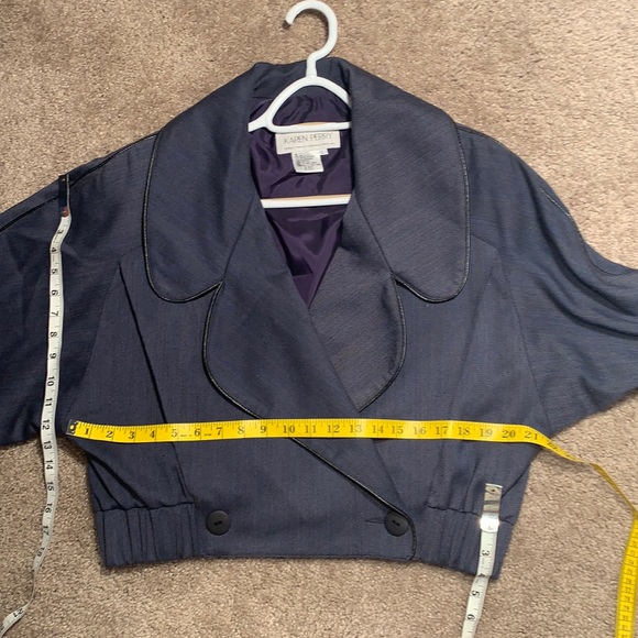 Vintage 90’s Karen Perry bomber jacket with leather piping - Picture 10 of 12